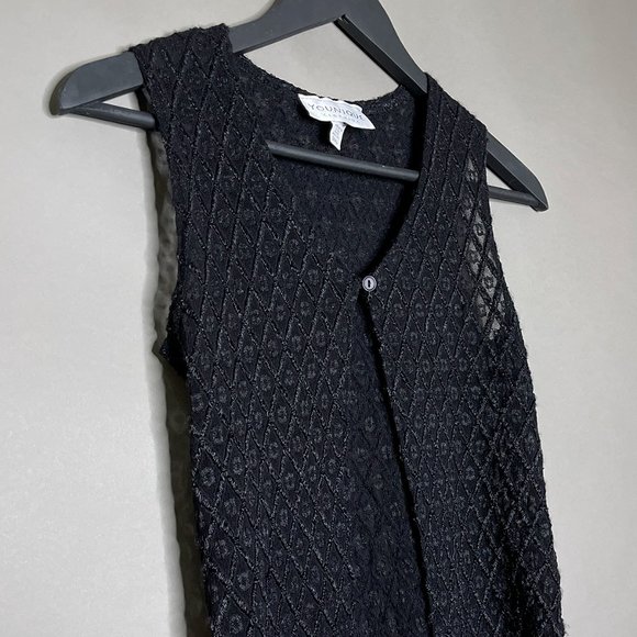 Younique Black Sheer Top With One Button Closure Size Small Made In USA - Picture 3 of 10